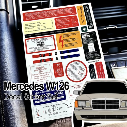 Mercedes Decal Sticker Label Set for W124 W126 W140 W203 W204 W210 W211 W220 and - Picture 18 of 27