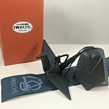 Iwachu Japanese Wind Chime Bell Cast Iron Black Peace Crane 485-500 JAPAN MADE 