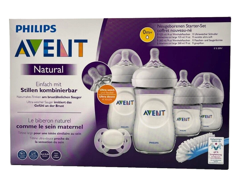 Philips Avent Baby-Fläschchen Starterset 6-teilig Neugeborene SCD301/01 Flaschen - Bild 2 von 4