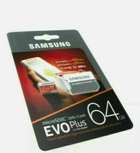 Samsung 64GB Evo Plus Karta Micro SD (SXC) UHS-I U3 + adapter - 100MB/s - Zdjęcie 1 z 4