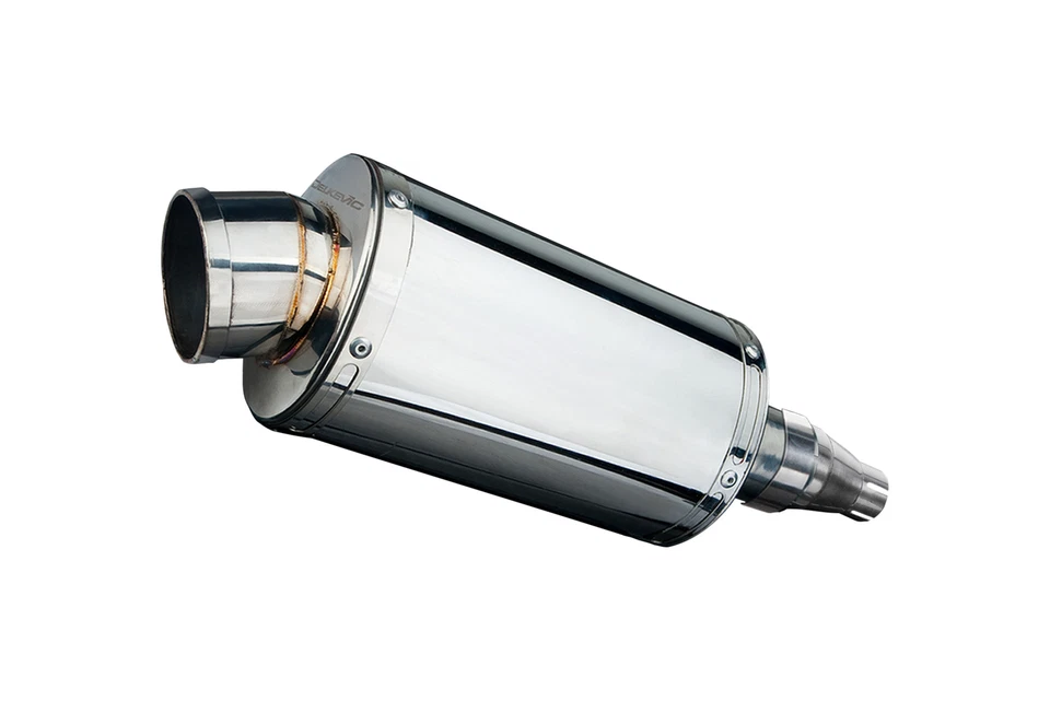 Kit silenciador de escape ovalado de acero inoxidable Kymco Downtown 300i 2011-2016 Slip On 9" Foto 2 de 4