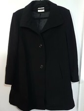 Eastex Black Coat Virgin Wool Warm Classic Size 16