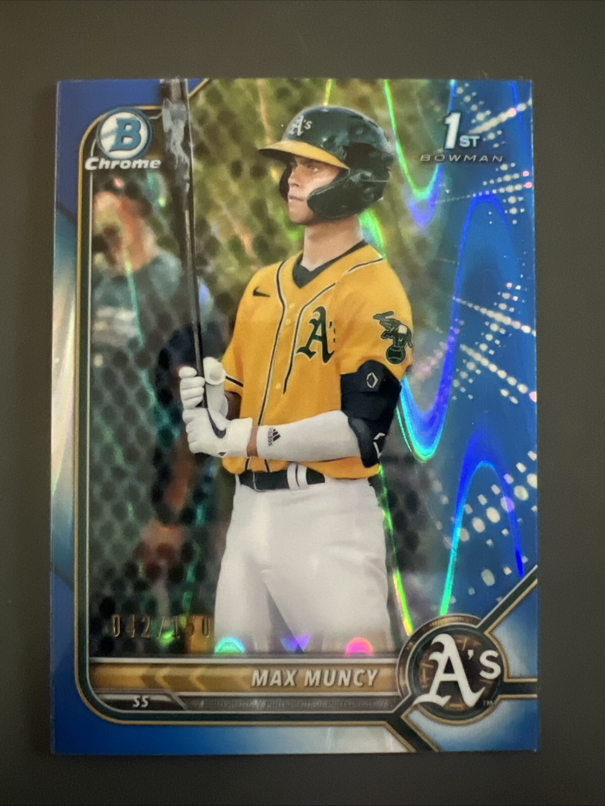 Max Muncy 2022 Bowman Chrome 1st Prospect Rookie RC Blue Refractor /150 #BCP-89