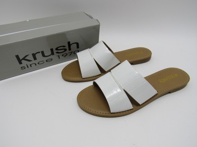 white wide fit flat sandals