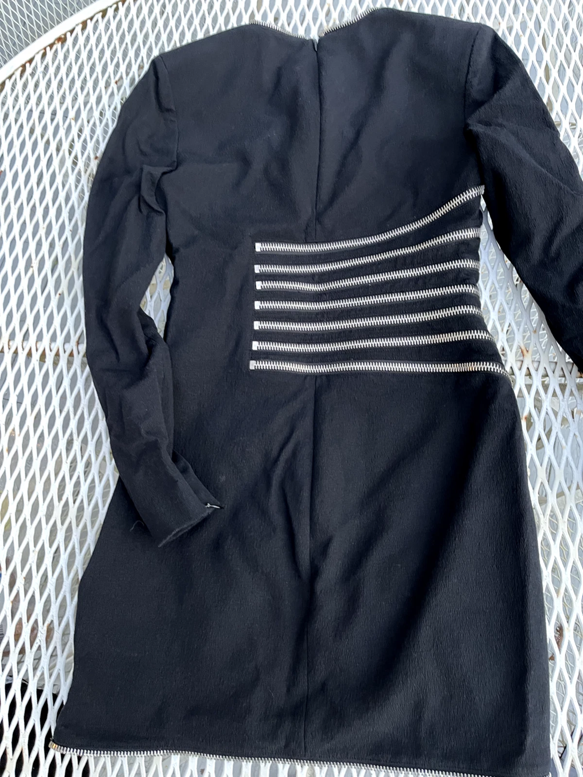 Mini abito Alexander Wang Sunburst nero manica lunga 6 etichette piccole incl