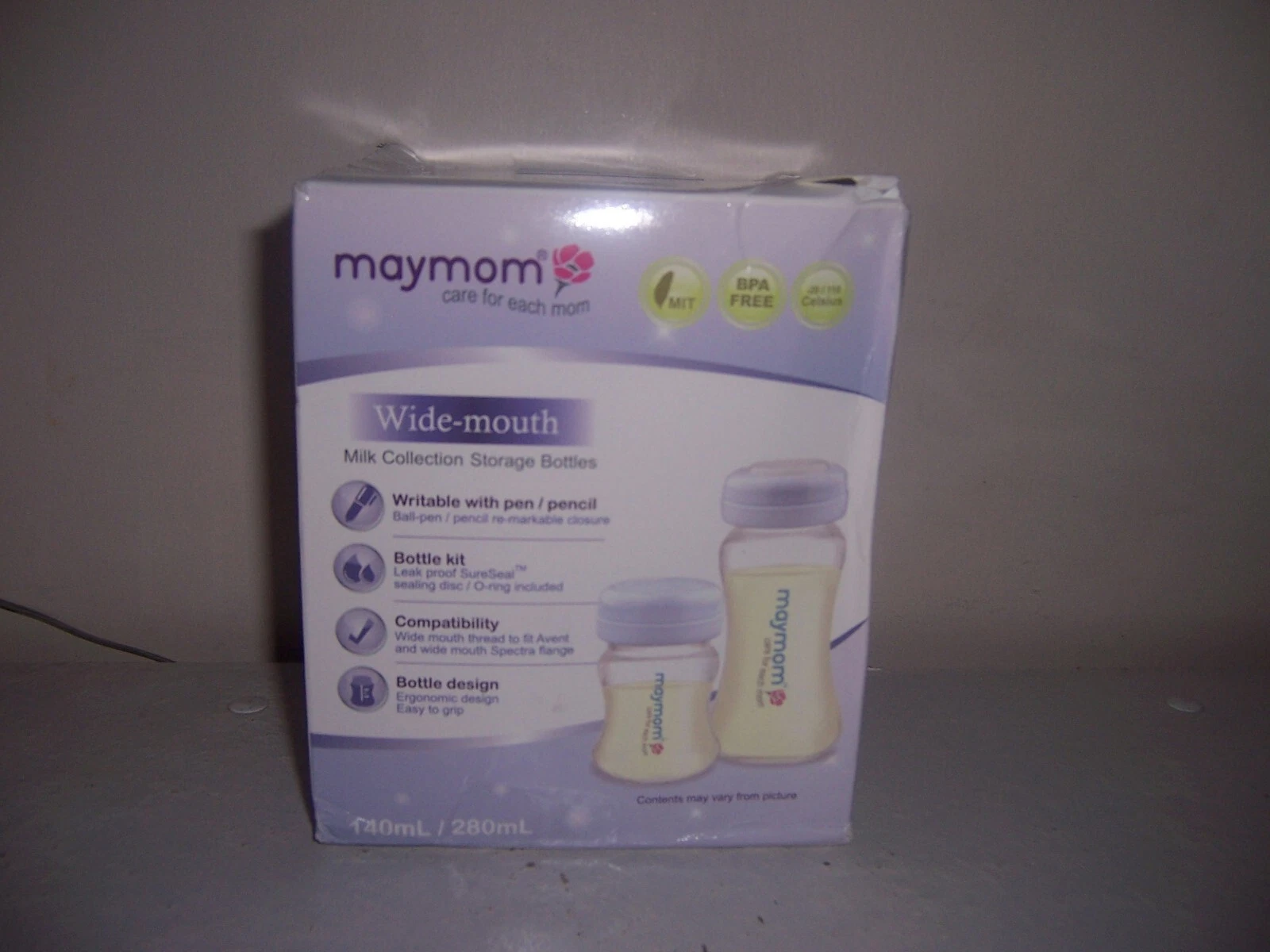 Maymom wide mouth mik collection storage bottles New in box