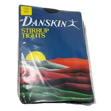 DANSKIN vintage 80's Stirrup Tights Black size B Made in USA New in package