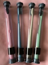 12 TOOTHBRUSHES BAMBOO CHARCOAL WHEAT-STRAW INDIVIDUALLY CASED 4 COLOURS