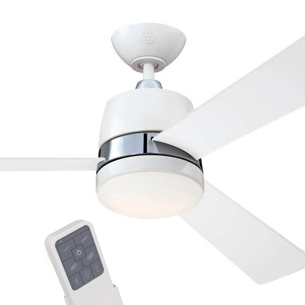 Deckenventilator Mit Licht Und Fernbedienung Westinghouse Tristan Weiß Ø132 Cm-image