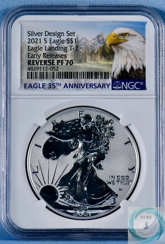 2021-S 1oz Silver Eagle Designer Edition NGC REVERSE PF 70 Proof T2 ER
