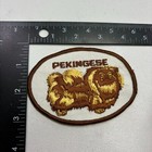 Vintage c 1980s Pet Dog Breed Pekingese Embroidered Sew On Patch 47T1