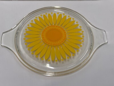 Vintage PYREX Sunflower Daisy Clear Lid Only 28 470-C 19 Good Condition