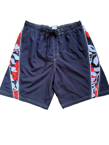 Speedo Swim Trunks Black and Red Board Shorts Mesh Lined Size Large - Picture 1 of 6