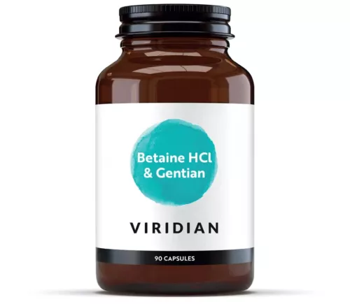 Viridian Betaine HCl with Gentian Root 650mg 90 Capsules