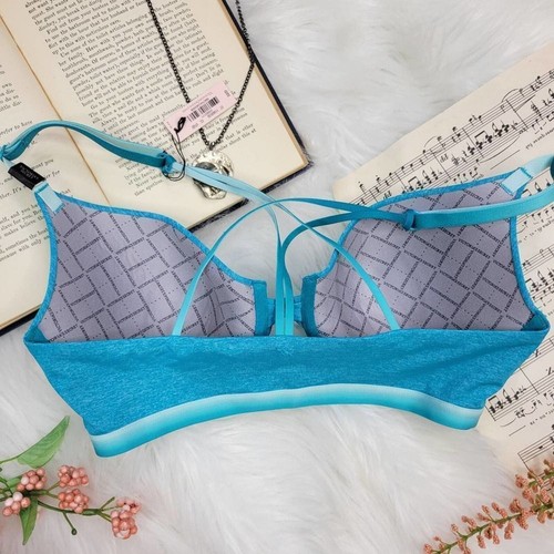 NWT Victoria's Secret Lightly Lined Semi Demi Ombre Blue Bra 32D - Picture 10 of 11