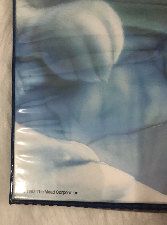 Carpeta cuaderno Mead Trapper Keeper 1992 vintage sellos blancos RARA retro Foto 2 de 4