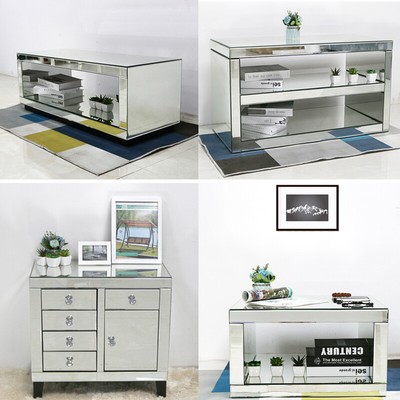 Mirrored Glass Console Table Coffee Table Living Room Tv Unit Bedroom Lamp Table Ebay