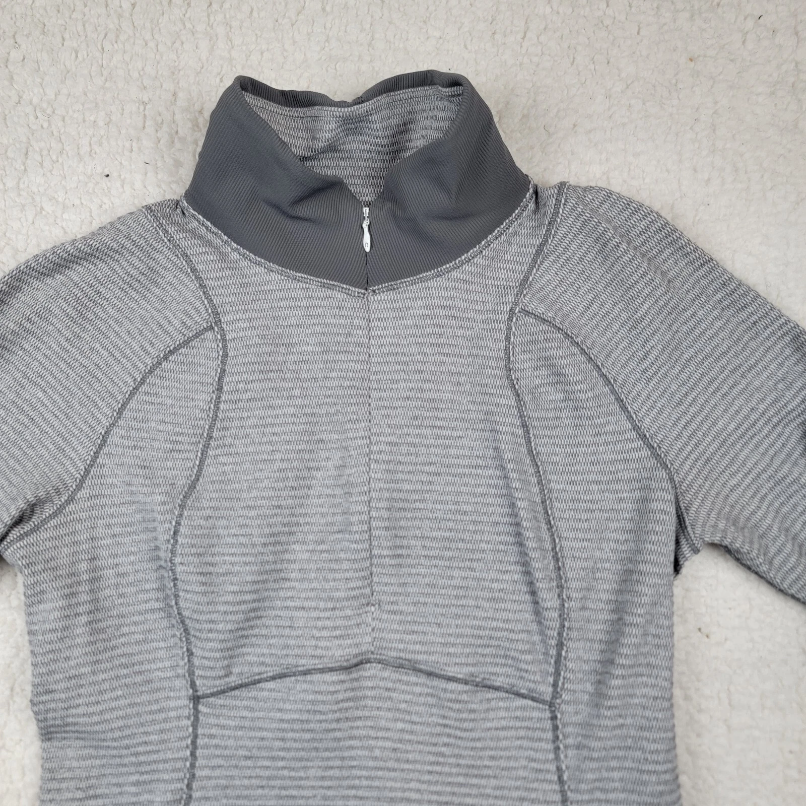lululemon runderful 1/2 zip mini check pique heathered gray slate jacket
