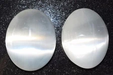 [2] LG SELENITE POCKET PALM WORRY STONES Healing Reiki - ZENERGY GEMS™