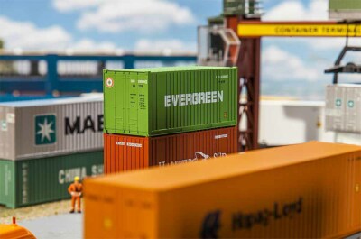 FALLER 180821 Spur H0 20' Container EVERGREEN, Profi-Fertigmodell (H0)