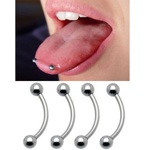 10x 16g Xl Long Snake Eye Piercing Ring Tongue Curved Barbell Surgical Steel 252 Ebay