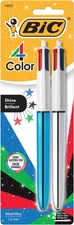 BIC 4 Color Shine Retractable Ballpoint Pens Pack of 2 Multicolor Ink