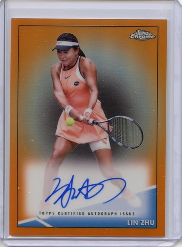 2021 Topps Chrome Orange Refractor Auto /25 Lin Zhu #CA-LZ Rookie RC