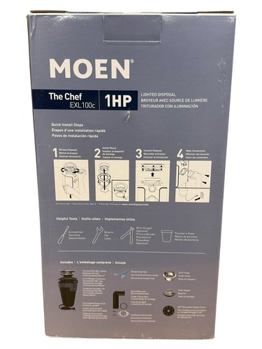 Moen EXL100C EX Series 1 HP Continuous Garbage Disposal w/Motion Active Lighting - Picture 4 of 6