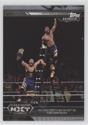 2019 Topps WWE NXT Silver 4/25 The Street Profits Win Tag Team Championship 1p5