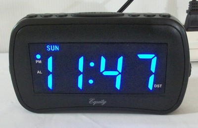 Equity 30022 by La Crosse Insta-Set Desktop Travel Alarm Clock 1.4'' Blue LCD