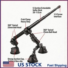 Car Suction Cup Mount Bracket Selfie Stick For Insta360 X5 X4 X3 X2 DJI Camera