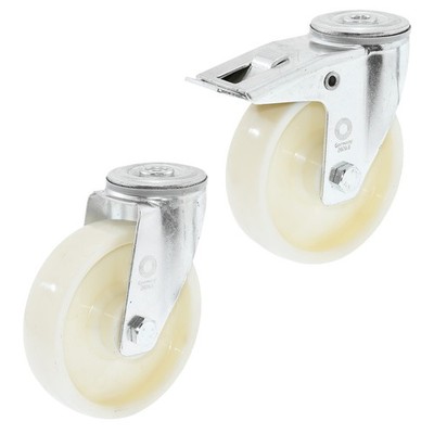 Polyamide Back Hole Heavy Duty Castors Ø 80-200 mm Transport Roller Brake Swivel Trestle