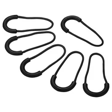 15 x Zipper Pulls Replacement Extension Cord Handle Plastic U-Shape Tag Black