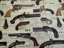 Vintage Hallmark Gift Wrap Paper Sheets With Antique Hand Guns