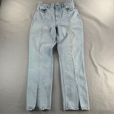 Abercrombie  Fitch Curve Love 90s Straight Jeans Womens 29 Blue Ultra High Rise
