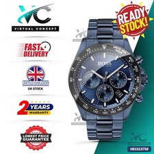 HUGO BOSS HB1513758 Hero Sport Lux Blue Stainless Chronograph Mens Watch 44mm