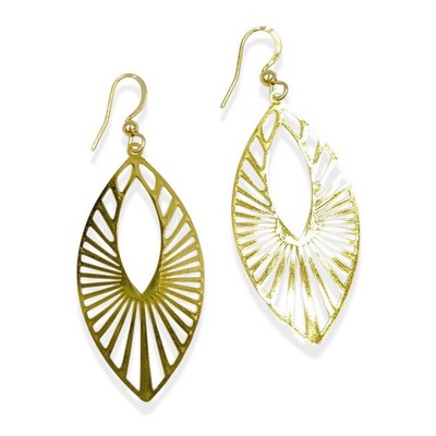 Art Deco Gold-Tone Fashion Earrings 50 mm