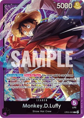 One Piece Monkey.D.Luffy (OP05-060) (V.2) UP Leader Englisch NM