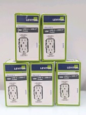 Leviton USB Type A/C In-Wall Charger Tamper Resistant Outlet Lot of 5