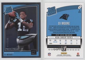 2018 Panini Donruss Rated Press Proof Silver /100 DJ Moore #316 Rookie RC