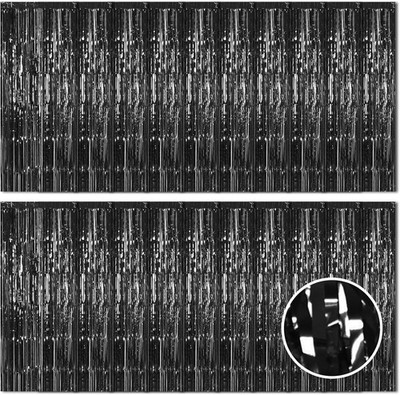 20 Stück Schwarz Folie Fransen Vorhang Hintergrund, 3,2 Fuß x x 8,2 Fuß, 