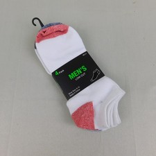 Zone Pro 4-Pack Men's Low Cut Socks Shoe Size 6-12, White Multicolor 9465