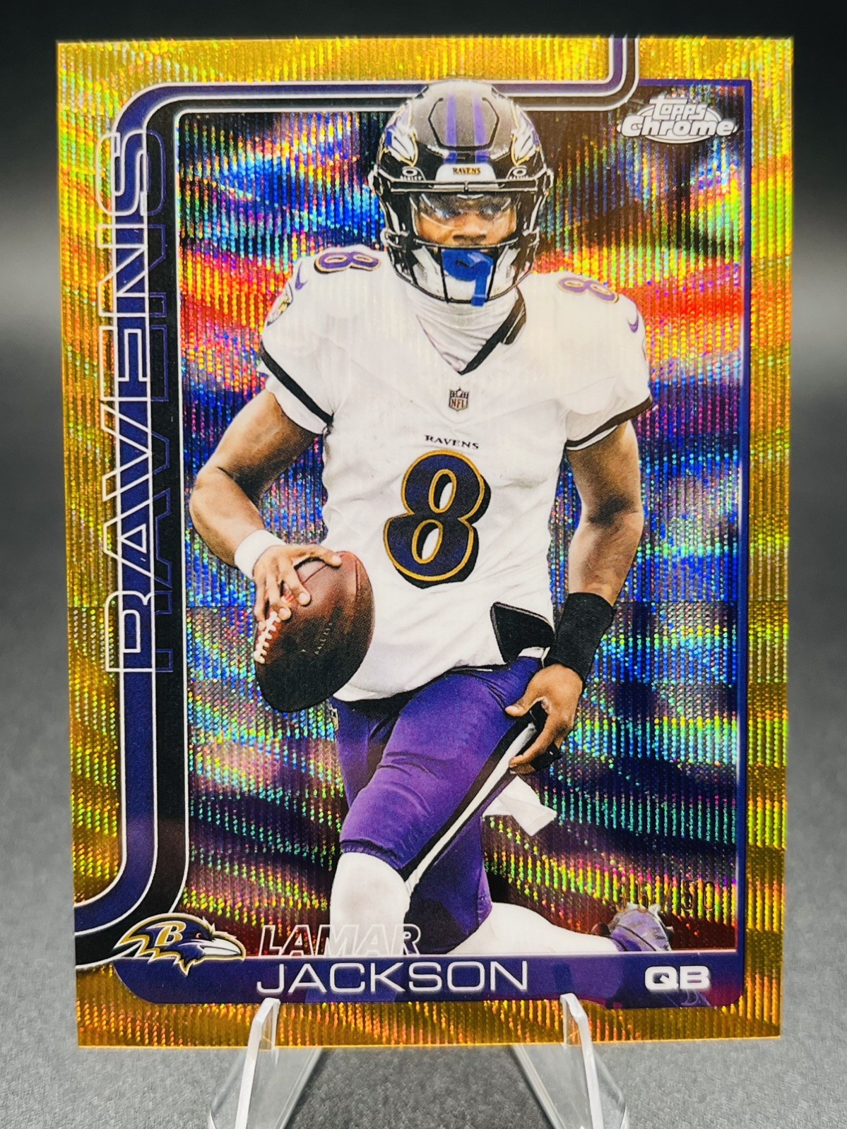 2025 Topps Chrome-Lamar Jackson Gold Wave Refractor /50 🔥