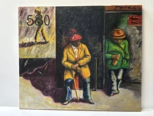 Antique Black Portrait Wpa Style American Regionalism Black Americana Urban Oil