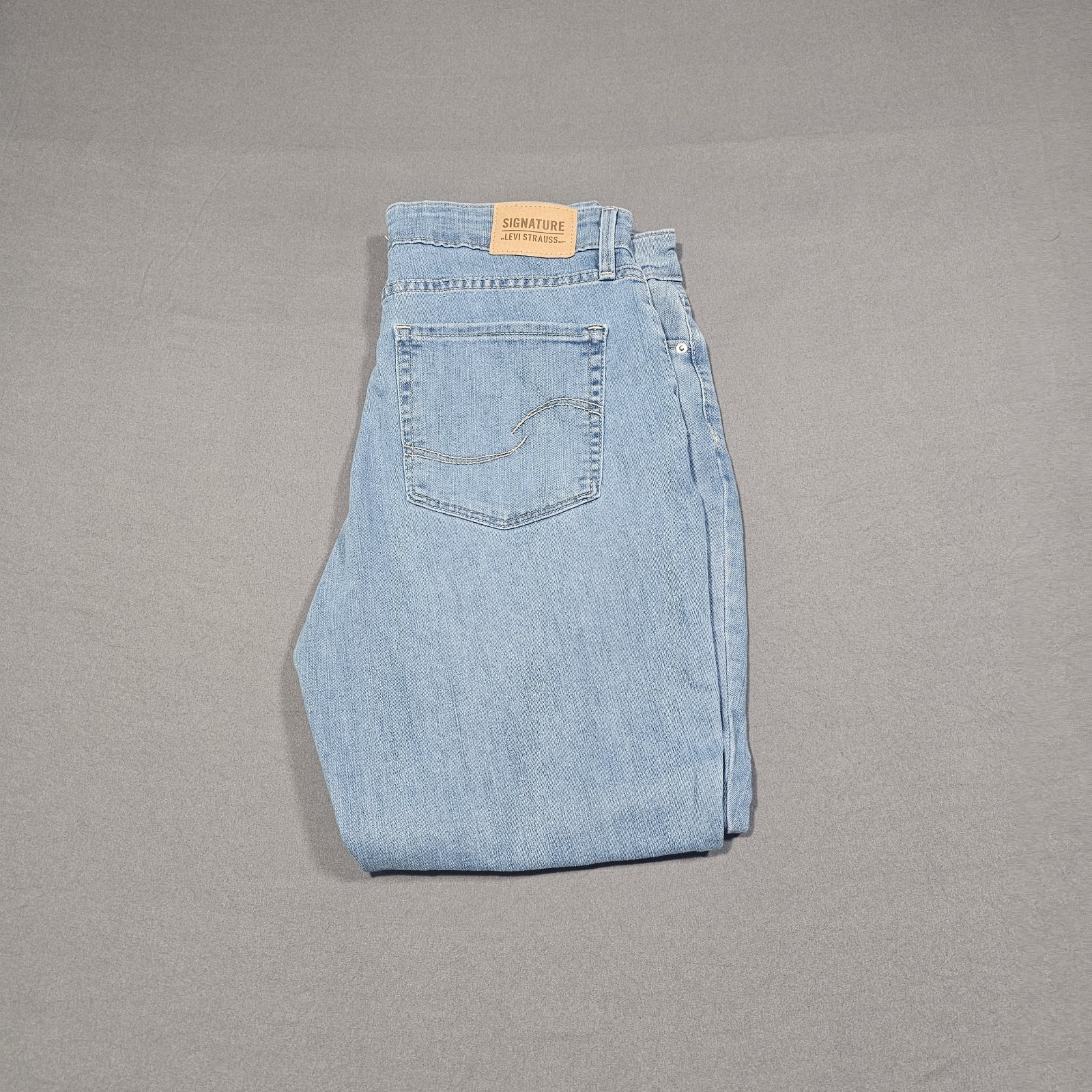 Signature Levi Strauss Womens Mid Rise Skinny Denim Blue Jeans 12S W31 L28