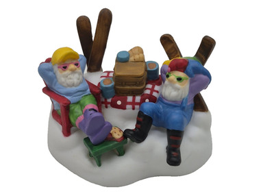 Depart. 56 North Pole Series #56710 Ski Bums Vintage Train Village Figurine