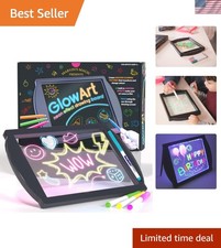 Glow Art LED Doodle Board - Light Up Drawing Pad with Glow Pens for Kids