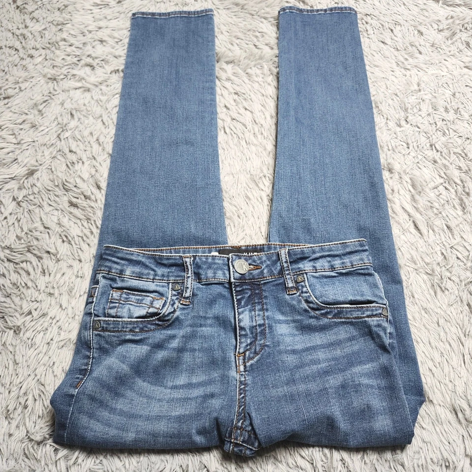 Jeans KUT from the KLOTH para mujer talla 4 Stevie pierna recta azul denim desgastado Foto 3 de 4