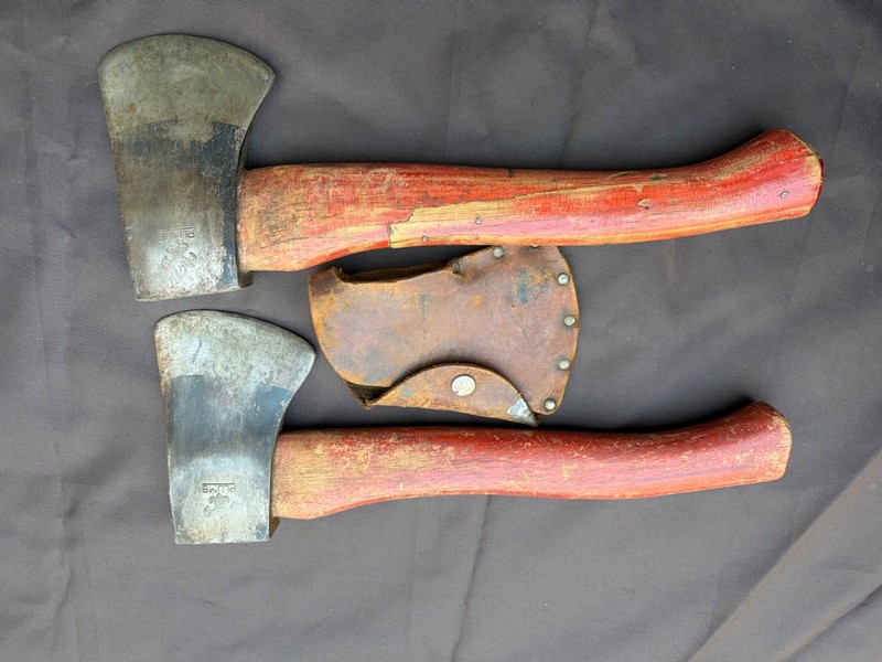 Vintage pair of 1930's to 1950's PlumbBoy Scout Hatchets.