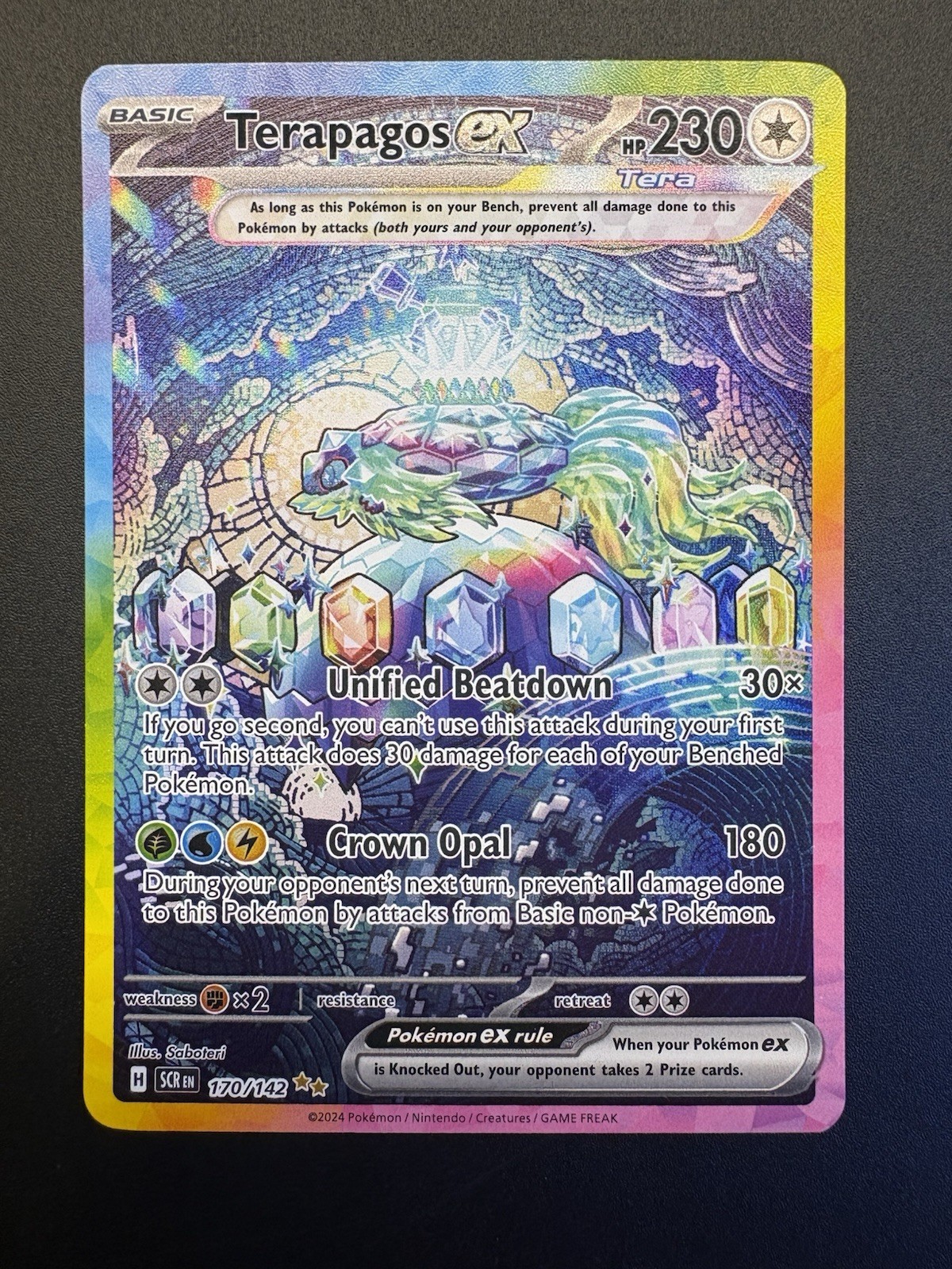 Terapagos EX 170/142 Stellar Crown Pokemon Card